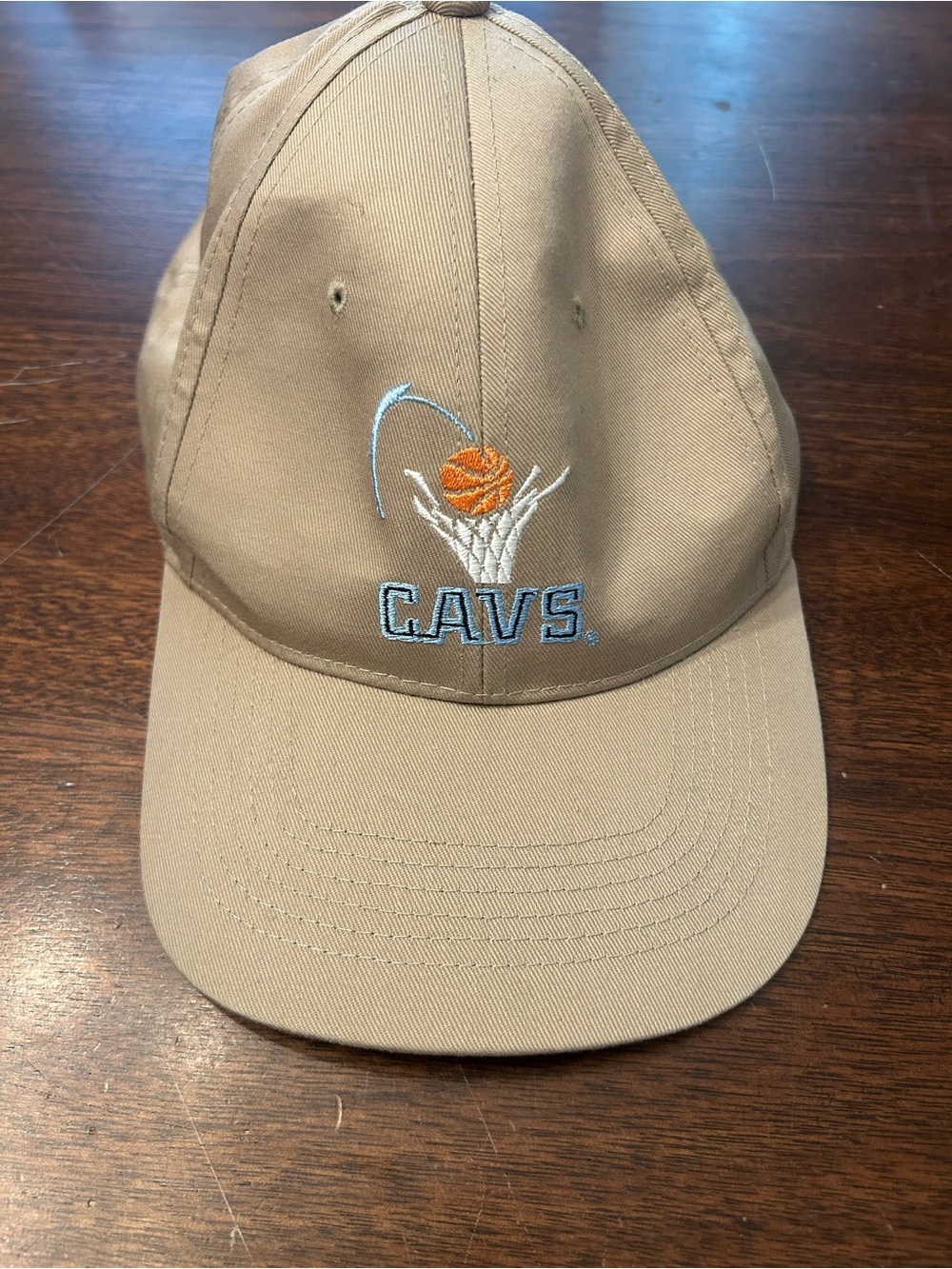 Cleveland Cavs Embroidered Basketball Logo Cap - Khaki